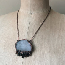 Load image into Gallery viewer, White Druzy and Dravite Statement Necklace - Ready to Ship