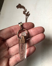 Load image into Gallery viewer, Raw Clear Quartz Point Necklace with Amazonite Accented Chain (Satya Collection)