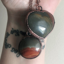 Load image into Gallery viewer, Polychrome Jasper Heart Necklace #13