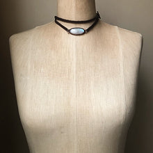 Load image into Gallery viewer, Rainbow Moonstone & Leather Wrap Bracelet/Choker - Ready to Ship