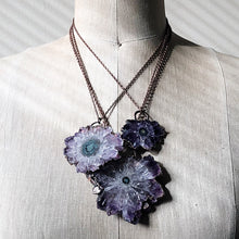 Load image into Gallery viewer, Amethyst Stalactite Slice Necklace - Snow Moon Collection