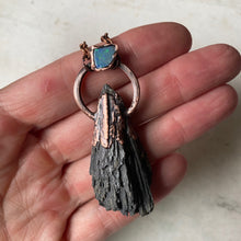 Load image into Gallery viewer, Black Kyanite & Opal Necklace #3 - Ready to Ship