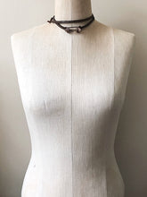 Load image into Gallery viewer, Double Terminated Polished Clear Quartz Point & Leather Wrap Bracelet/Choker #1 (Icarus Soaring Collection)