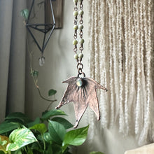 Load image into Gallery viewer, Electroformed Maple Leaf with Labradorite Necklace (Small) - Ready to Ship