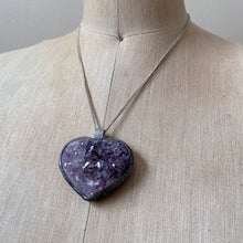 Load image into Gallery viewer, Agate Druzy “Broken Open” Heart Necklace #2 - Ready to Ship