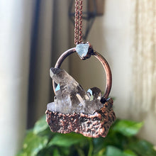 Load image into Gallery viewer, Smoky Quartz Cluster & Aquamarine Necklace #2 - Ready to Ship