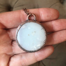 Load image into Gallery viewer, White Agate Druzy Full Moon Necklace - Ready to Ship