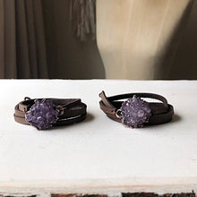 Load image into Gallery viewer, Amethyst Rosette Wrap Bracelet/Choker