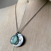 Load image into Gallery viewer, Live By the Moon Necklace with Light Blue Calcedony (Large)- Ready to Ship