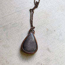 Load image into Gallery viewer, Silver Obsidian Teardrop Necklace - Ready to Ship