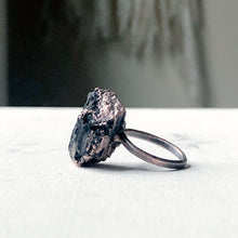 Load image into Gallery viewer, Black Tourmaline Statement Ring #4 (Size 6.75)