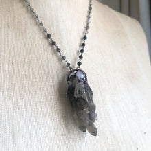 Load image into Gallery viewer, Smoky Quartz Cluster &amp; Rainbow Moonstone Necklace #1 - Ready to Ship
