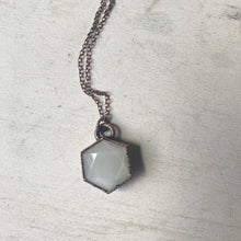 Load image into Gallery viewer, White Moonstone Hexagon Necklace #2 - Ready to Ship