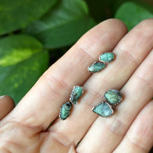 Load image into Gallery viewer, Raw Emerald Stud Earrings - Made to Order