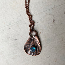 Load image into Gallery viewer, Electroformed Butterfly Wing & Rainbow Moonstone Necklace #2 - Ready to Ship