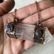 Load image into Gallery viewer, Double Terminated Clear Quartz & Blue Labradorite Necklace