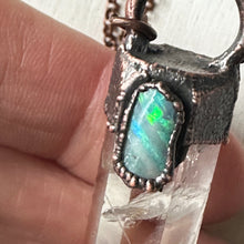 Load image into Gallery viewer, Clear Quartz Point & Raw Opal Necklace #6 - Ready to Ship