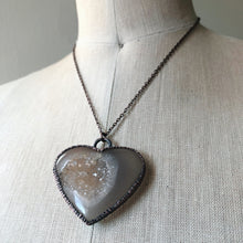 Load image into Gallery viewer, Agate Druzy “Broken Open” Heart Necklace #1 - Ready to Ship