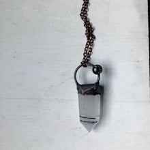 Load image into Gallery viewer, Tourmilinated Quartz Point & Grey Moonstone Necklace