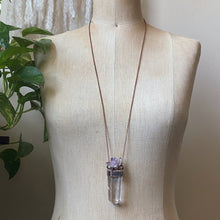 Load image into Gallery viewer, Clear Quartz Polished Point &amp; Vera Cruz Amethyst Necklace - Ready to Ship
