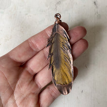 Load image into Gallery viewer, Electroformed Yellow Macaw Feather Necklace #3 - Ready to Ship