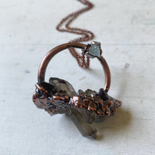 Load image into Gallery viewer, Smoky Quartz Cluster & Aquamarine Necklace #1 - Ready to Ship