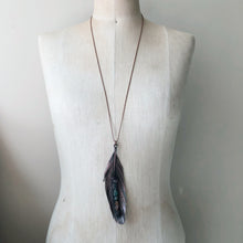 Load image into Gallery viewer, Electroformed Feather Necklace with Raw Chakra Stones #1 - Ready to Ship