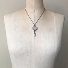 Load image into Gallery viewer, White Moonstone Hexagon and Dravite Necklace #1 - Ready to Ship