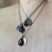Load image into Gallery viewer, New Moon in Taurus "live by the moon" Sterling Silver & Smoky Quartz Necklace - Ready to Ship