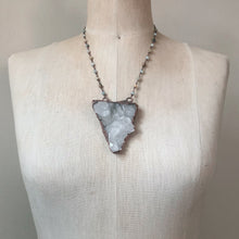 Load image into Gallery viewer, Clear Quartz Statement Necklace with Amazonite Chain - Ready to Ship