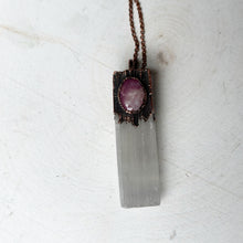 Load image into Gallery viewer, Selenite & Pink Sapphire Necklace - Ready to Ship