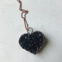 Load image into Gallery viewer, Dark Amethyst Druzy Heart Necklace #6 - Ready to Ship
