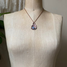 Load image into Gallery viewer, Electroformed Butterfly Wing & Rainbow Moonstone Necklace #3 - Ready to Ship