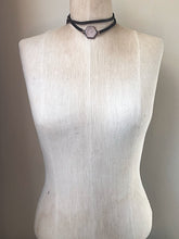 Load image into Gallery viewer, Rose Quartz Hexagon and Leather Wrap Bracelet/Choker #2