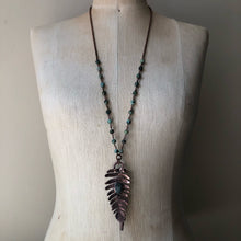 Load image into Gallery viewer, Electroformed Fern with Polished Green Kyanite Necklace #1