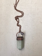 Load image into Gallery viewer, Amazonite Six-Sided Point with Rainbow Moonstone Necklace