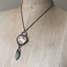 Load image into Gallery viewer, Clear Quartz Hexagon & Raw Green Kyanite Necklace