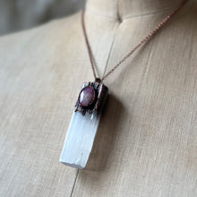 Load image into Gallery viewer, Selenite & Pink Sapphire Necklace - Ready to Ship