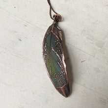 Load image into Gallery viewer, Electroformed Blue & Green Macaw Feather Necklace #3 - Ready to Ship