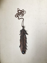 Load image into Gallery viewer, Electroformed Feather and Rainbow Moonstone Necklace - Made to Order