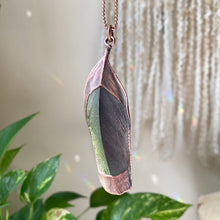 Load image into Gallery viewer, Electroformed Green Macaw Feather Necklace - Ready to Ship