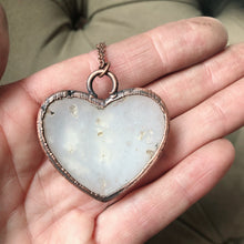 Load image into Gallery viewer, White Agate Druzy “Broken Open” Heart Necklace #2 - Ready to Ship