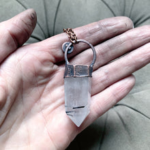 Load image into Gallery viewer, Tourmilinated Quartz Point & Grey Moonstone Necklace