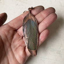 Load image into Gallery viewer, Electroformed Blue & Green Macaw Feather Necklace #1 - Ready to Ship
