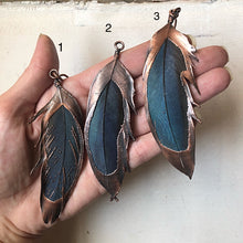 Load image into Gallery viewer, Electroformed Macaw Feather Necklace (Style 3) - Moksha Collection