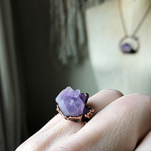 Load image into Gallery viewer, Tibetan Amethyst Mini Cluster Ring #3 (Size 6.5) - Tell Tale Heart Collection
