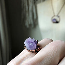 Load image into Gallery viewer, Tibetan Amethyst Mini Cluster Ring #3 (Size 6.5) - Tell Tale Heart Collection