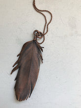 Load image into Gallery viewer, Electroformed Macaw Feather Necklace - Ready to Ship (5/17 Update)