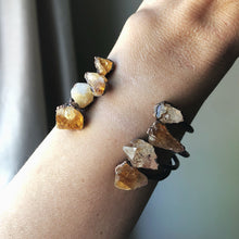 Load image into Gallery viewer, Raw Citrine Chakra Cuff Bracelet - Made to Order