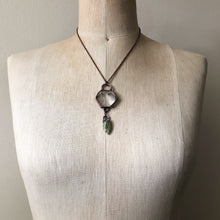 Load image into Gallery viewer, Clear Quartz Hexagon & Raw Green Kyanite Necklace